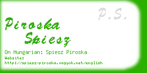 piroska spiesz business card